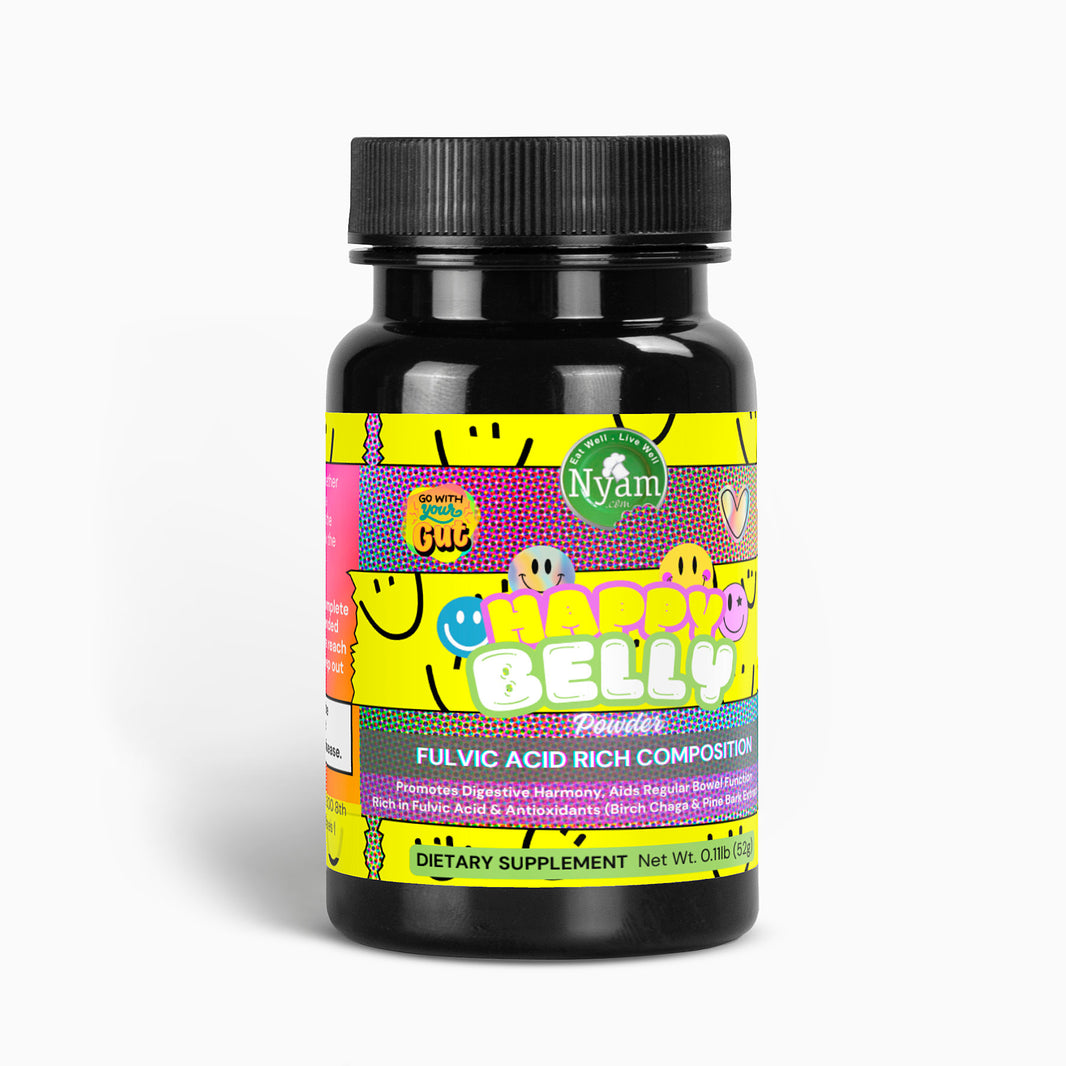 Happy Belly (Powder): The Ultimate Gut Health Boost with Fulvic Acid, Birch Chaga & Pine Bark.