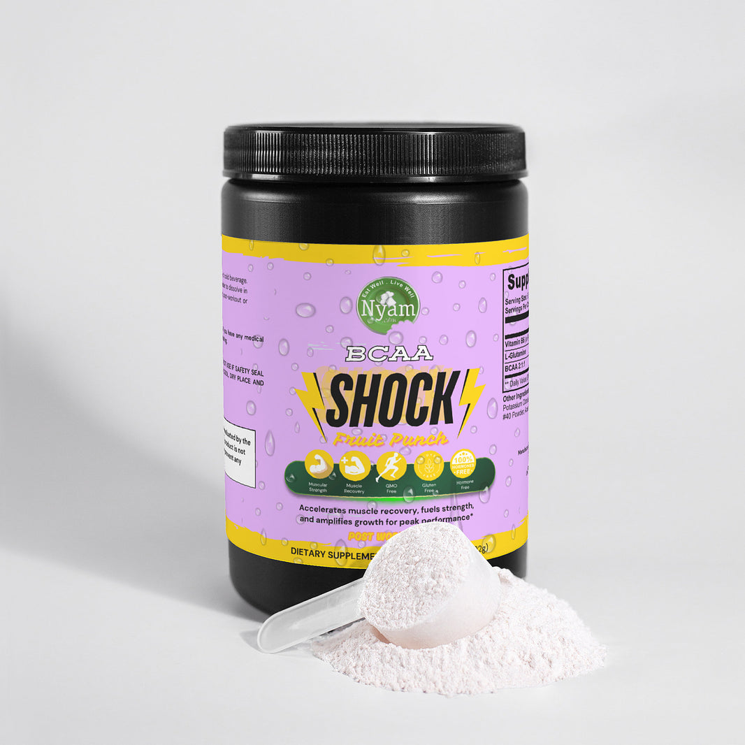 BCAA Shock Post-Workout Powder (Fruit Punch): Energize, Recover, and Build Strength.