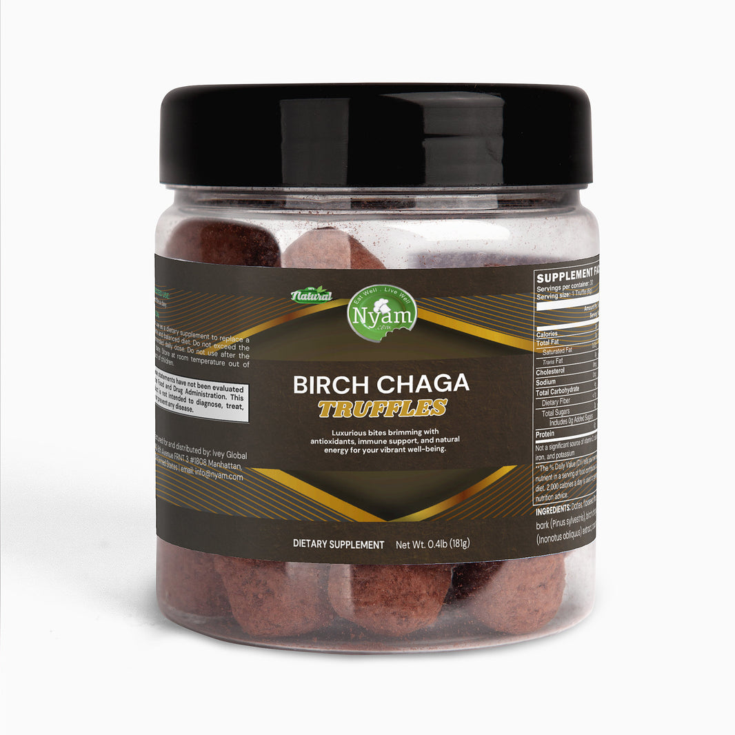 Birch Chaga Truffles: Rich in Essential Minerals & Antioxidants for Gut & Immune Support.