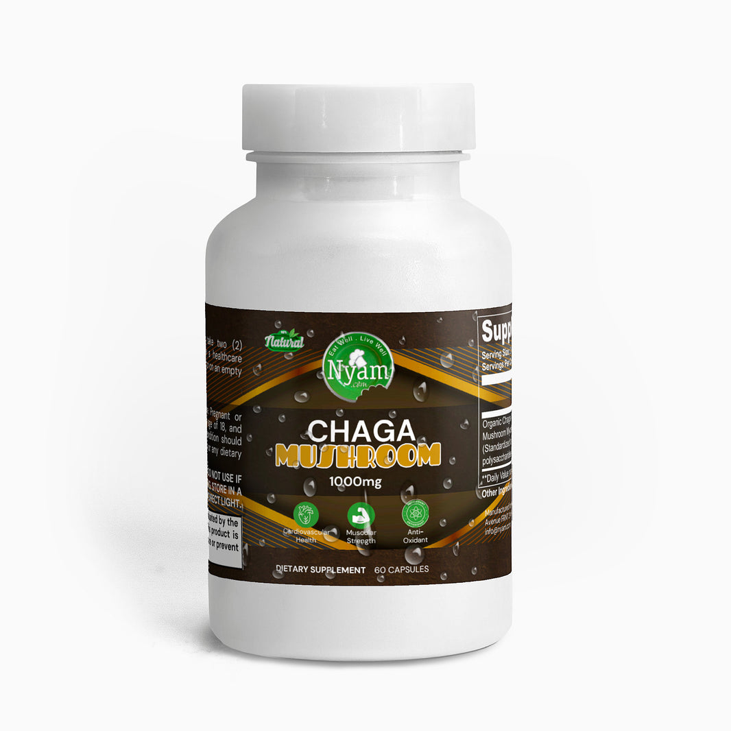 Cápsulas de hongo Chaga: refuerzo inmunológico, poder antioxidante y equilibrio hormonal.