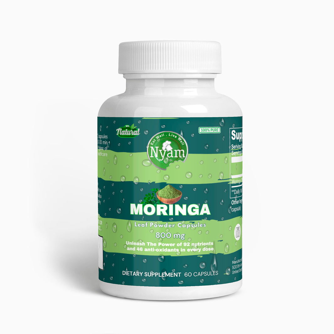 Moringa 100% pura: repleta de 92 nutrientes y 46 antioxidantes para una salud óptima.