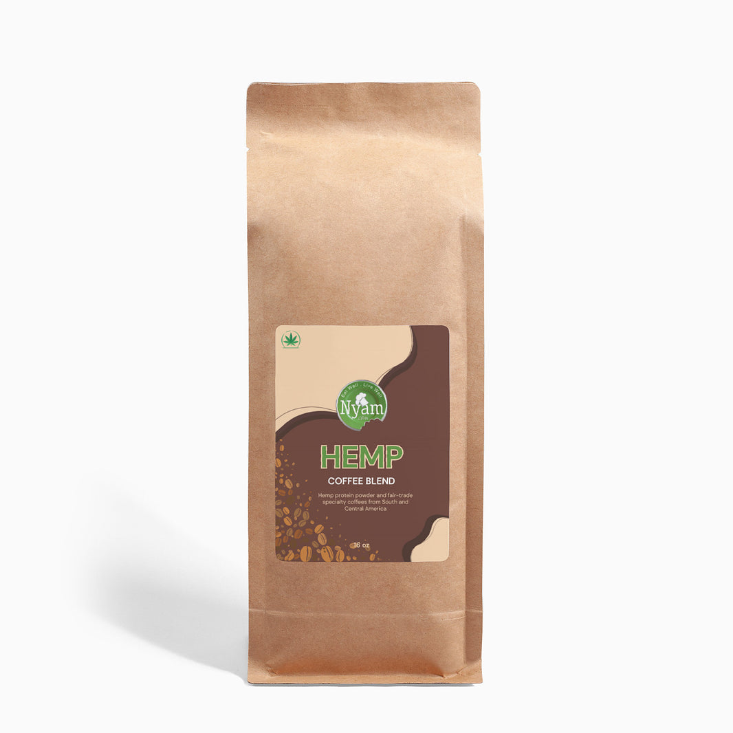 Hemp Coffee Blend - Medium Roast: Smooth, Nutty Flavor (16oz).