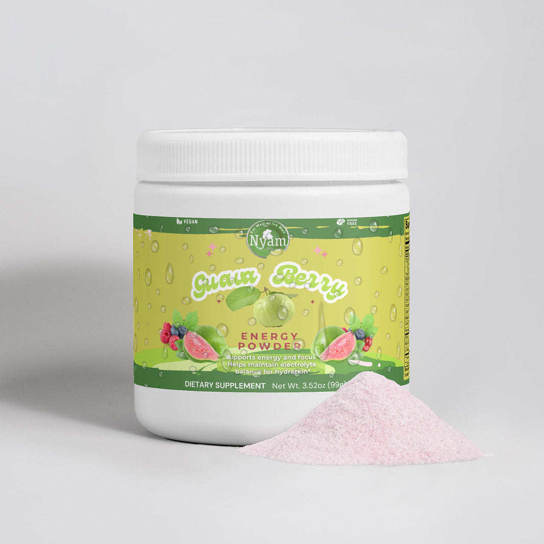 Tropical Guava Berry Bliss: polvo energizante para un impulso audaz y refrescante.