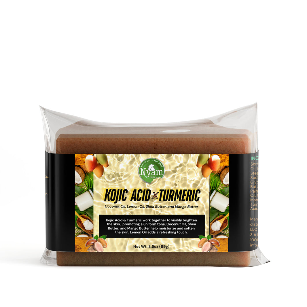 Kojic Acid & Turmeric Brightening Soap – With Coconut Oil, Shea & Mango Butter for Deep Hydration and Lemon Oil for a Refreshing Glow