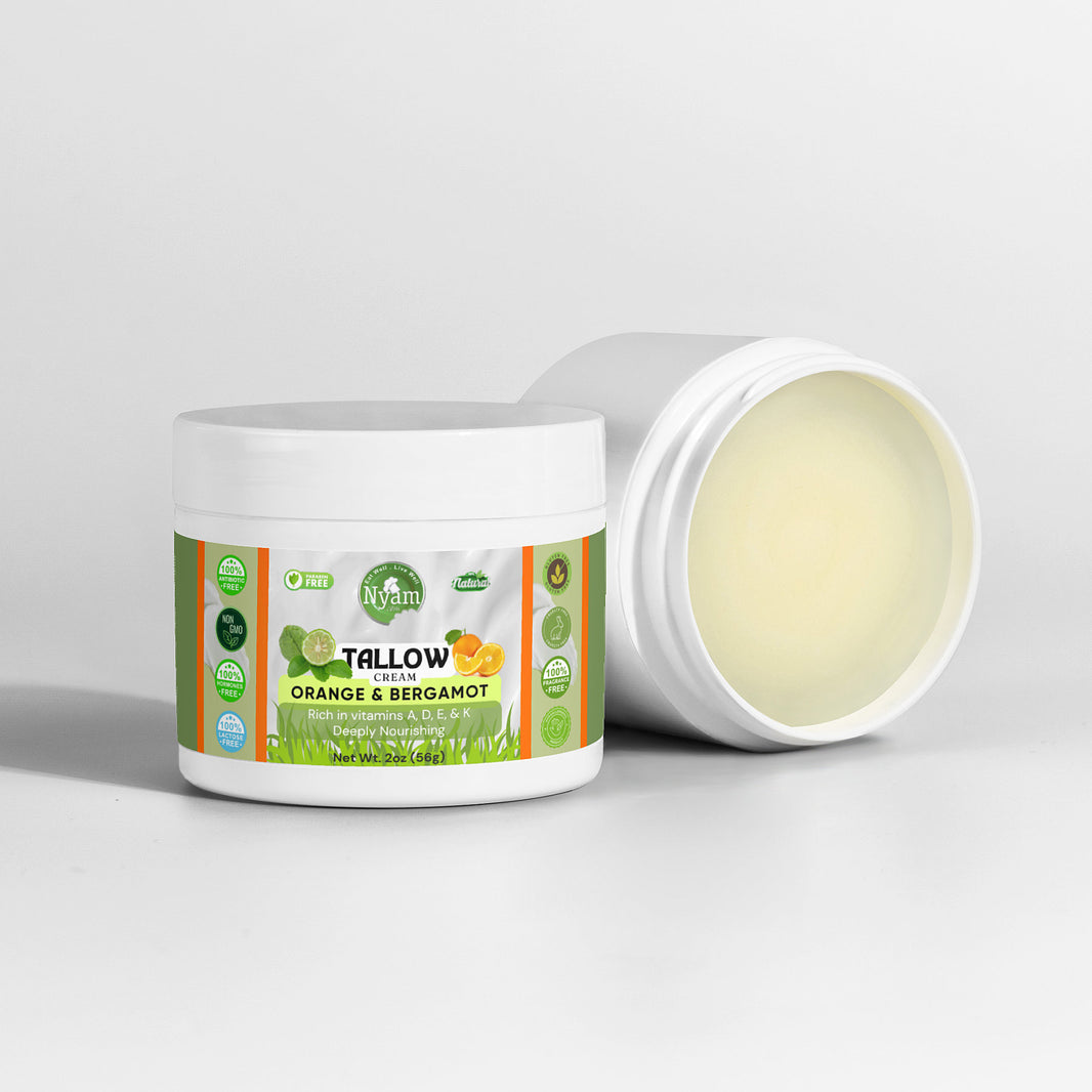 Tallow Cream with Orange & Bergamot – Deeply Nourish and Revitalize Skin with Vitamins A, D, E & K.