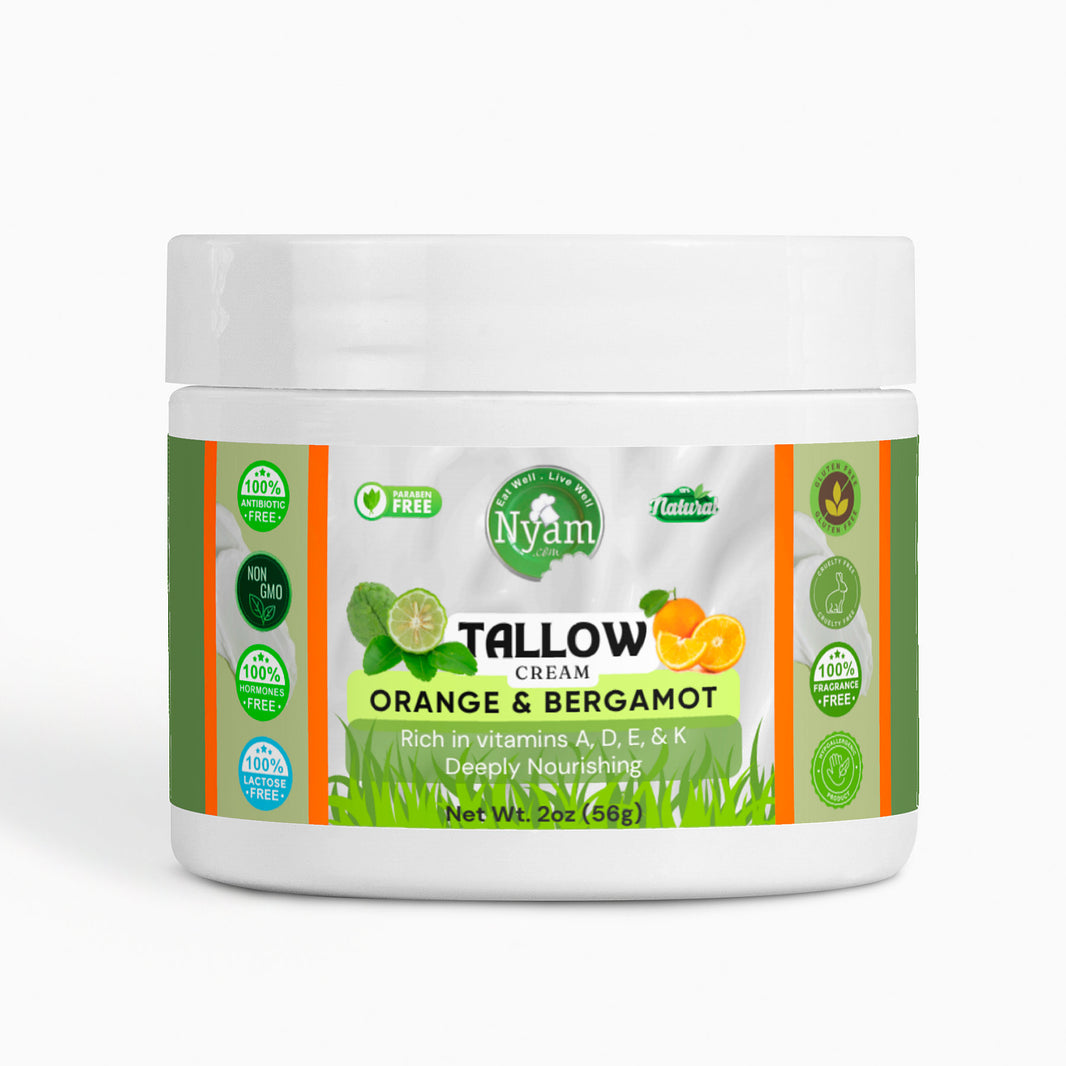 Tallow Cream with Orange & Bergamot – Deeply Nourish and Revitalize Skin with Vitamins A, D, E & K.