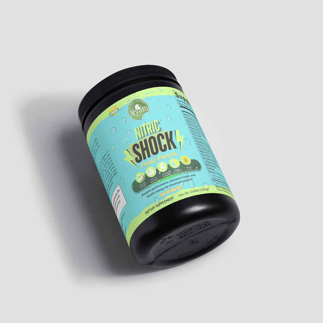 Nitric Shock Pre-Workout (Fruit Punch): Power Up with Energy, Focus, and Performance.