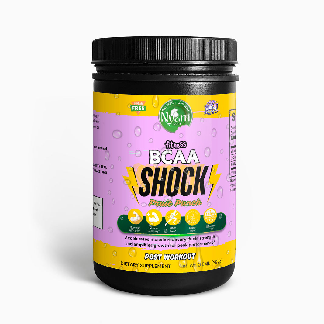 BCAA Shock Post-Workout Powder (Fruit Punch): Energize, Recover, and Build Strength.