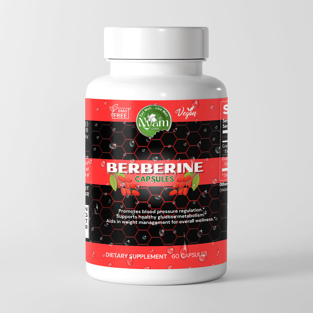 Berberine Capsules: Supports Blood Pressure Balance, Blood Sugar Regulation, Healthy Glucose Metabolism, Healthy Heart & Effective Weight Management.